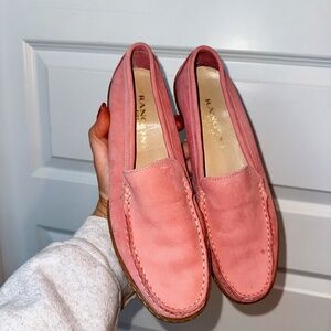 Ranconi Firenze Pink Suede Loafers Made in Italy Leather Flats